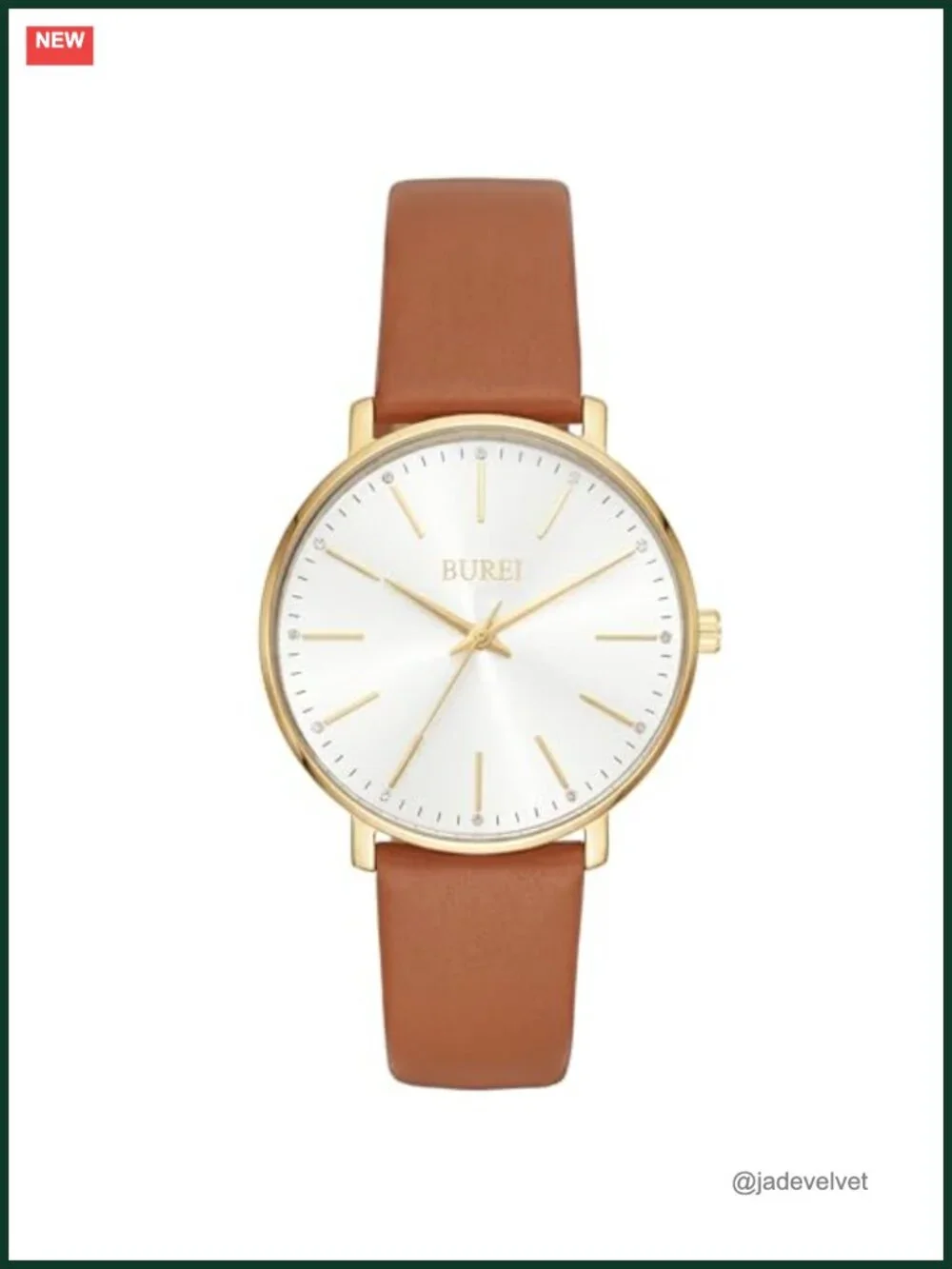 Women's Minimalist Analog Leather Quartz Watch - Large Face, Waterproof